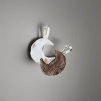 Tutdoek speenkoord Maan - Taupe-creme