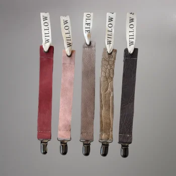 Speenkoord leer - Old Pink