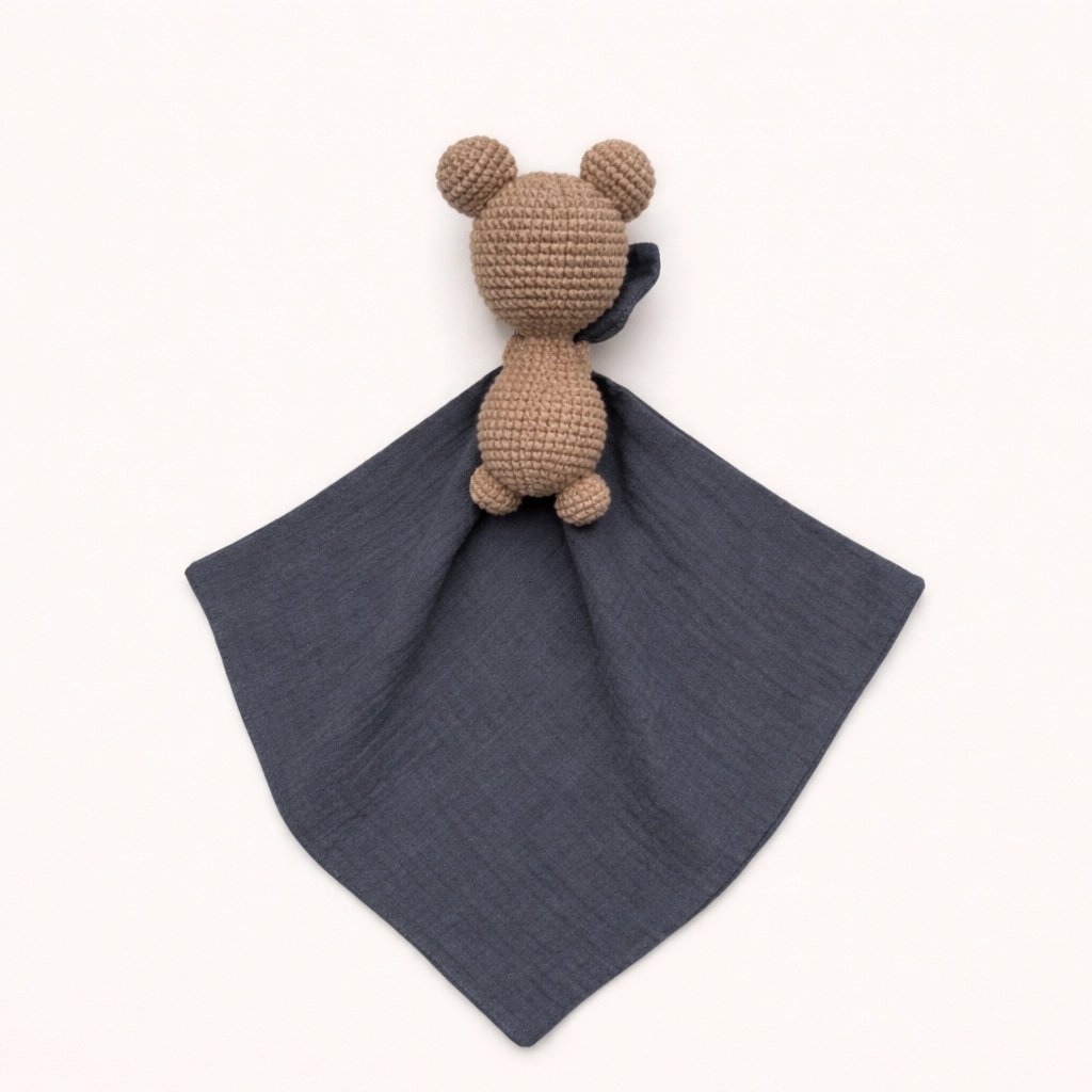 Tutdoek gehaakt beertje grijs