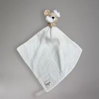 Tutdoek gehaakt beertje - Licht/creme