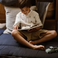 Boxkleed Linnen en Katoen 95x100cm - Midnight Grey