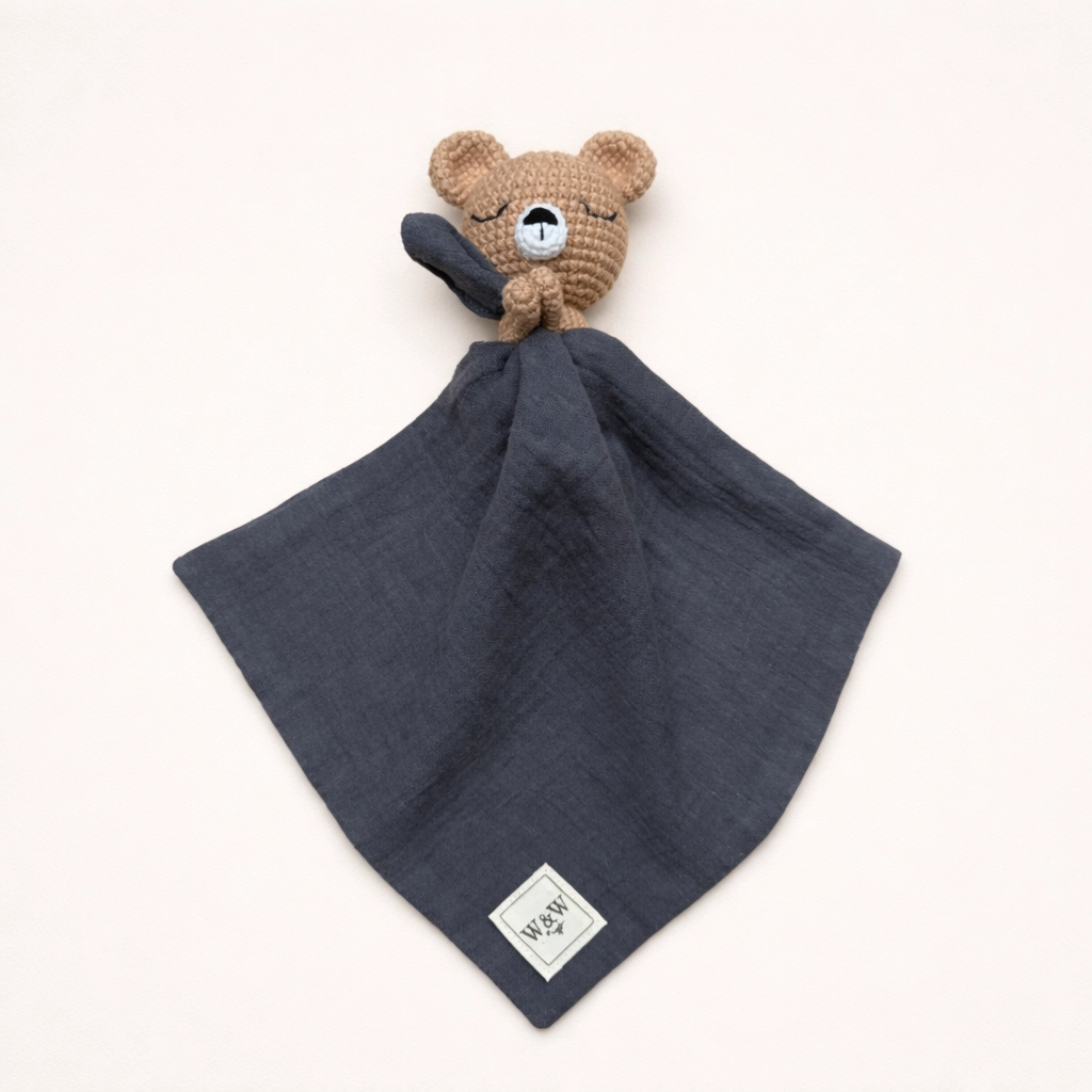 Tutdoek gehaakt beertje grijs
