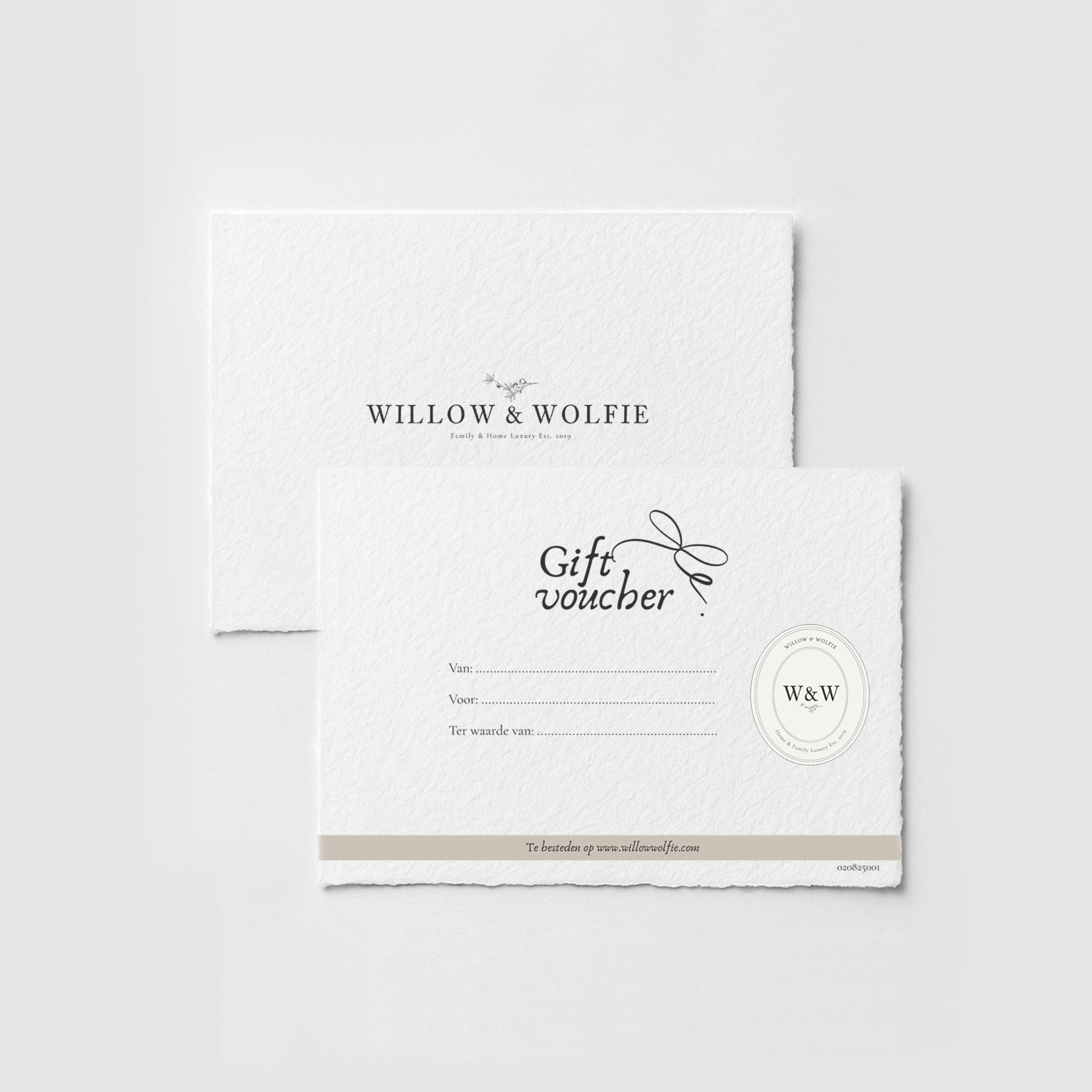 Fysieke cadeaubon WILLOW & WOLFIE